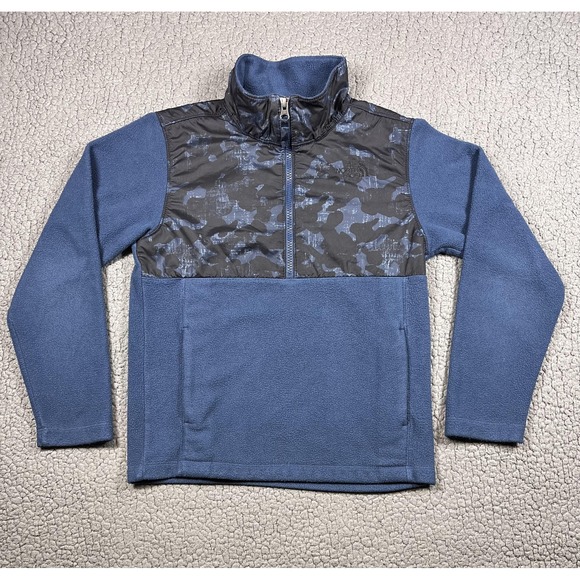 The North Face Other - The North Face Jacket Boys Medium 10-12 Blue Camo 1/4 Zip Fleece Pullover